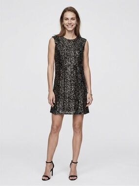 RW&CO. Black Sequin Shift Dress
